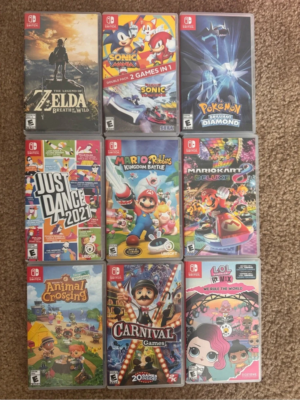 Nintendo Switch with Neon Blue Left and Neon Red Right Joy‑Con Pair